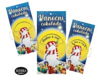 Vánoční interaktivní čokoláda 100 g s přáním a sněhulákem